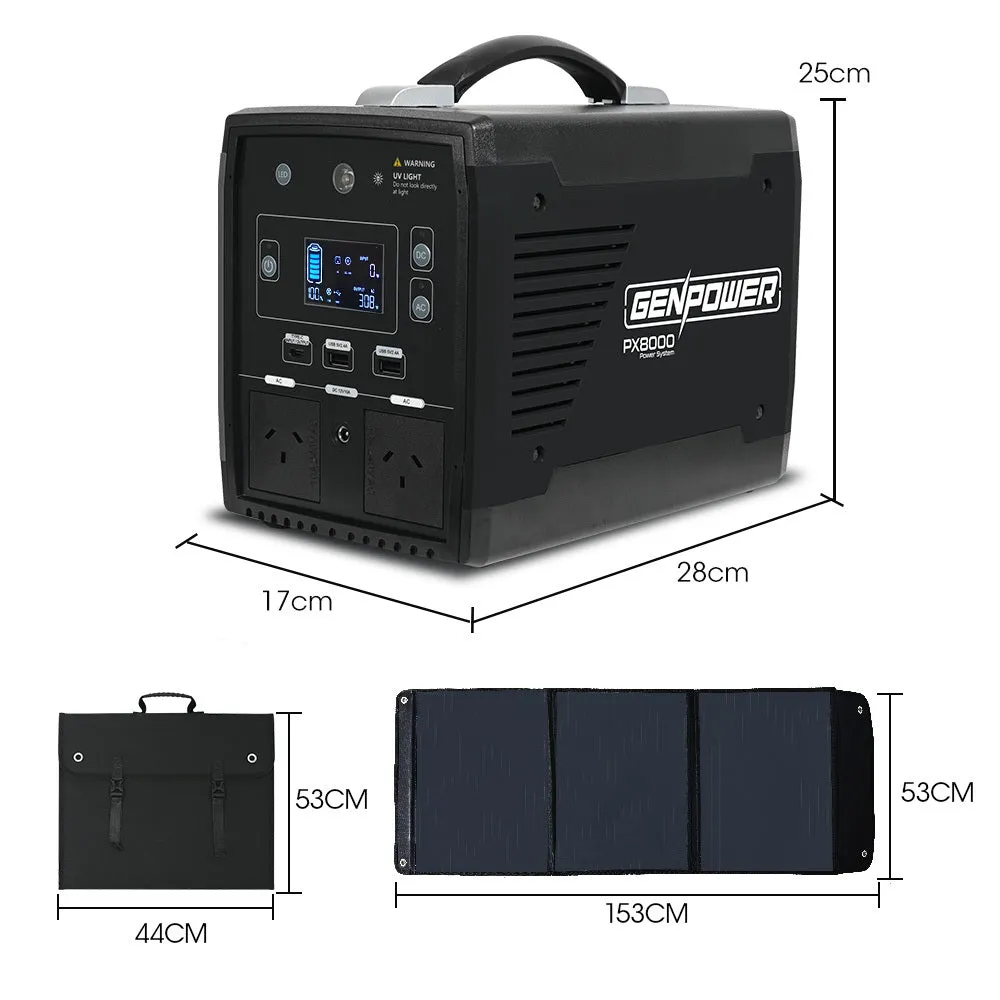 1000W Solar Generator Power Station, 515Wh, LED Display - Genpower