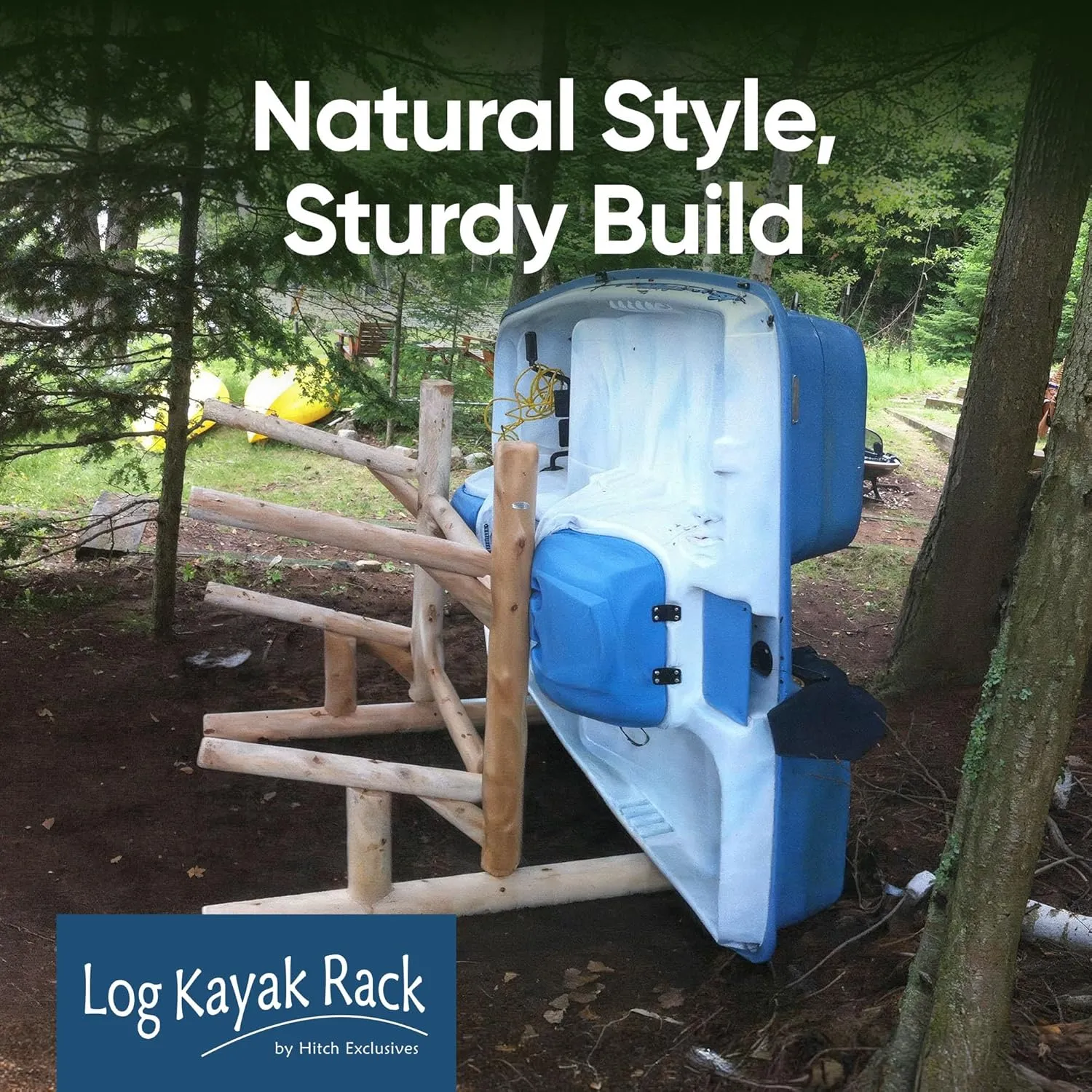 2-Place, One-Sided Kayak & SUP Log Racks   Paddle Boat Storage Rack, Surfboard Stand, Outdoor Storage Rack, SUP Storage Racks, Paddles for Kayaks