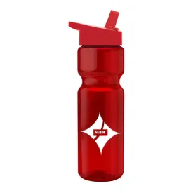28 Oz. Transparent Bottle - Flip Straw Lid (Q843722)