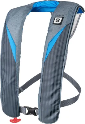 BLUESTORM Cirrus 26 Inflatable Life Jacket PFD for Adults (Coastal Blue) | US Coast Guard (USCG) Approved Automatic Self Inflating Life Vest Preserver with Manual Override