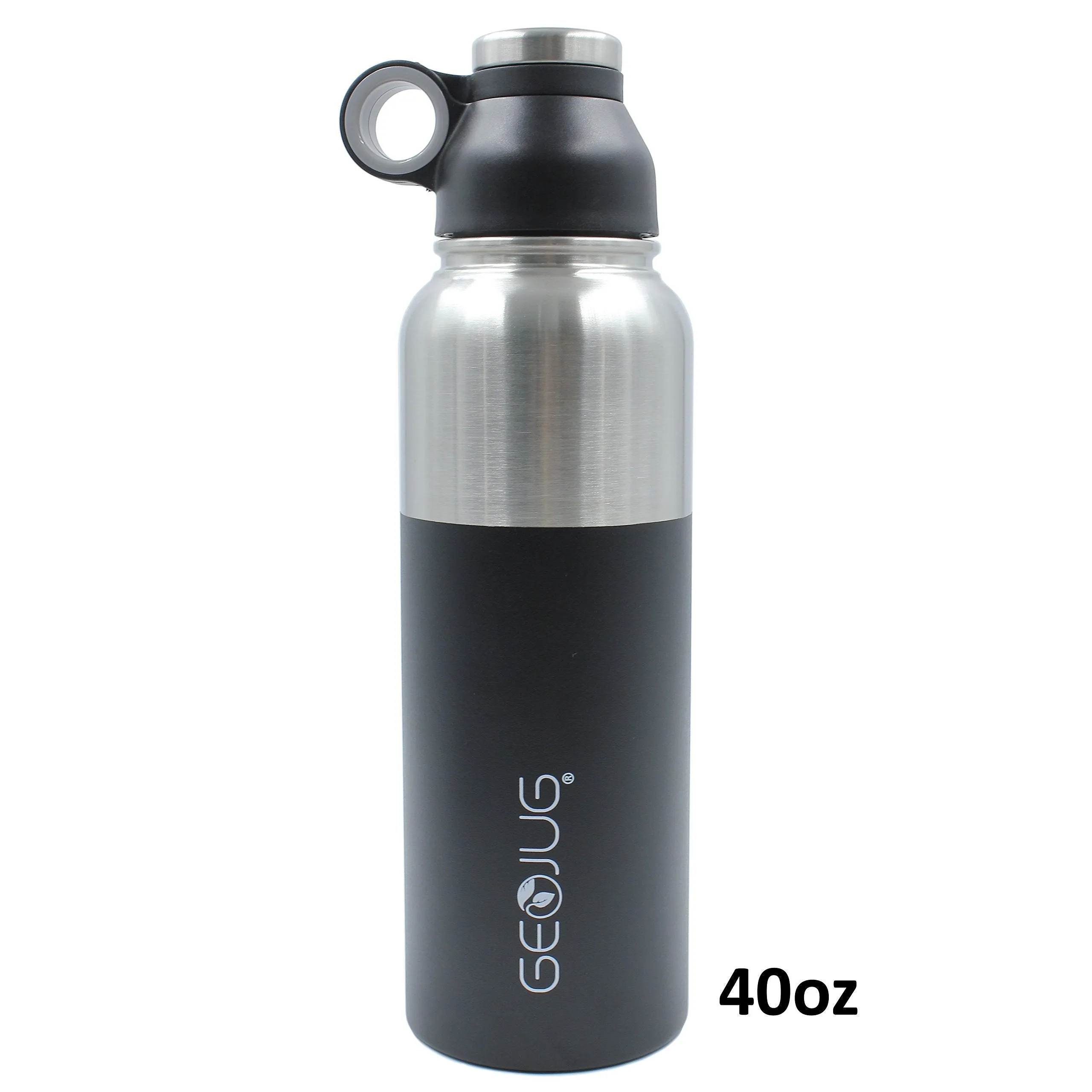 Brentwood GeoJug G-1032BK Water Bottle Stainless Steel Vacuum Insulated,32 oz,Black