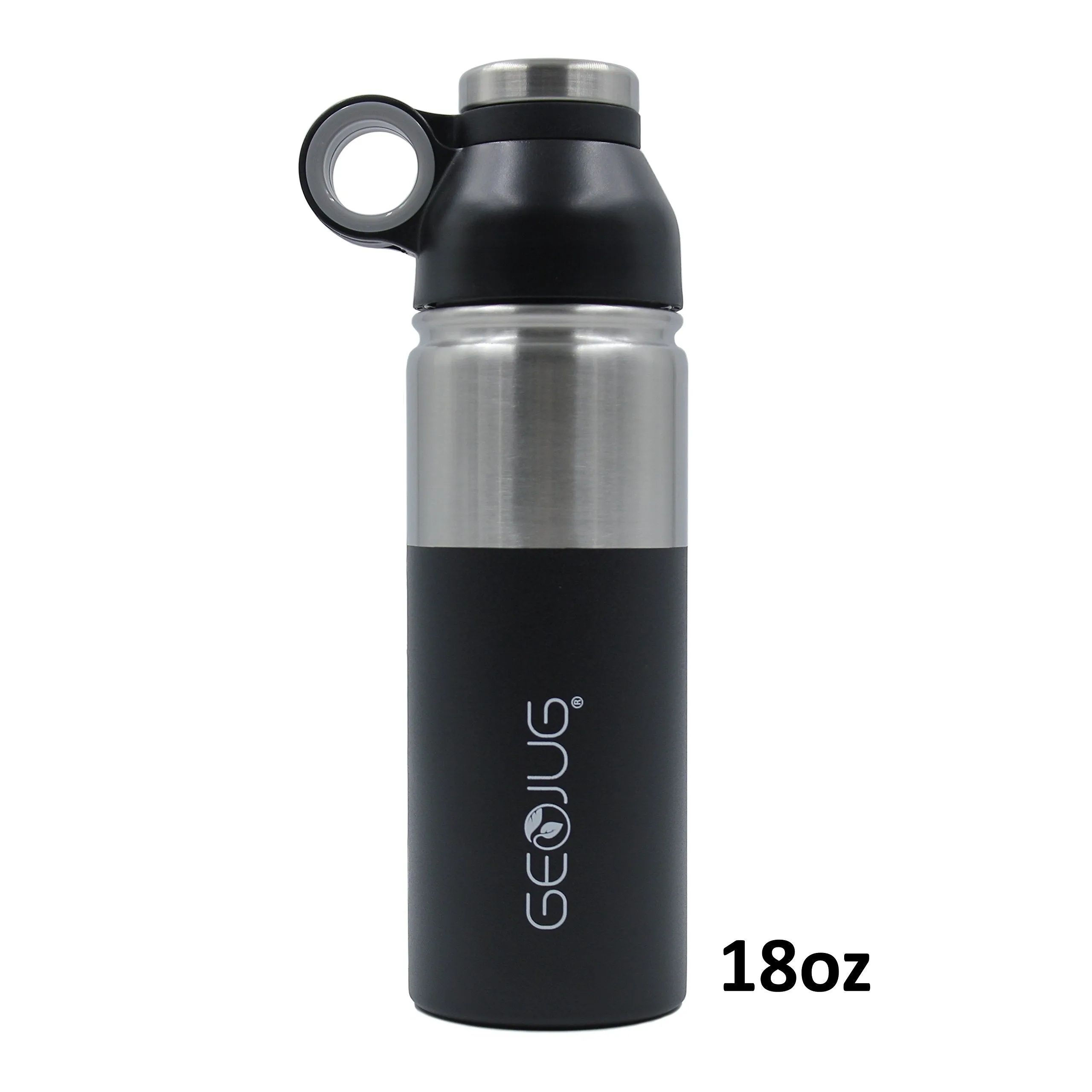 Brentwood GeoJug G-1032BK Water Bottle Stainless Steel Vacuum Insulated,32 oz,Black