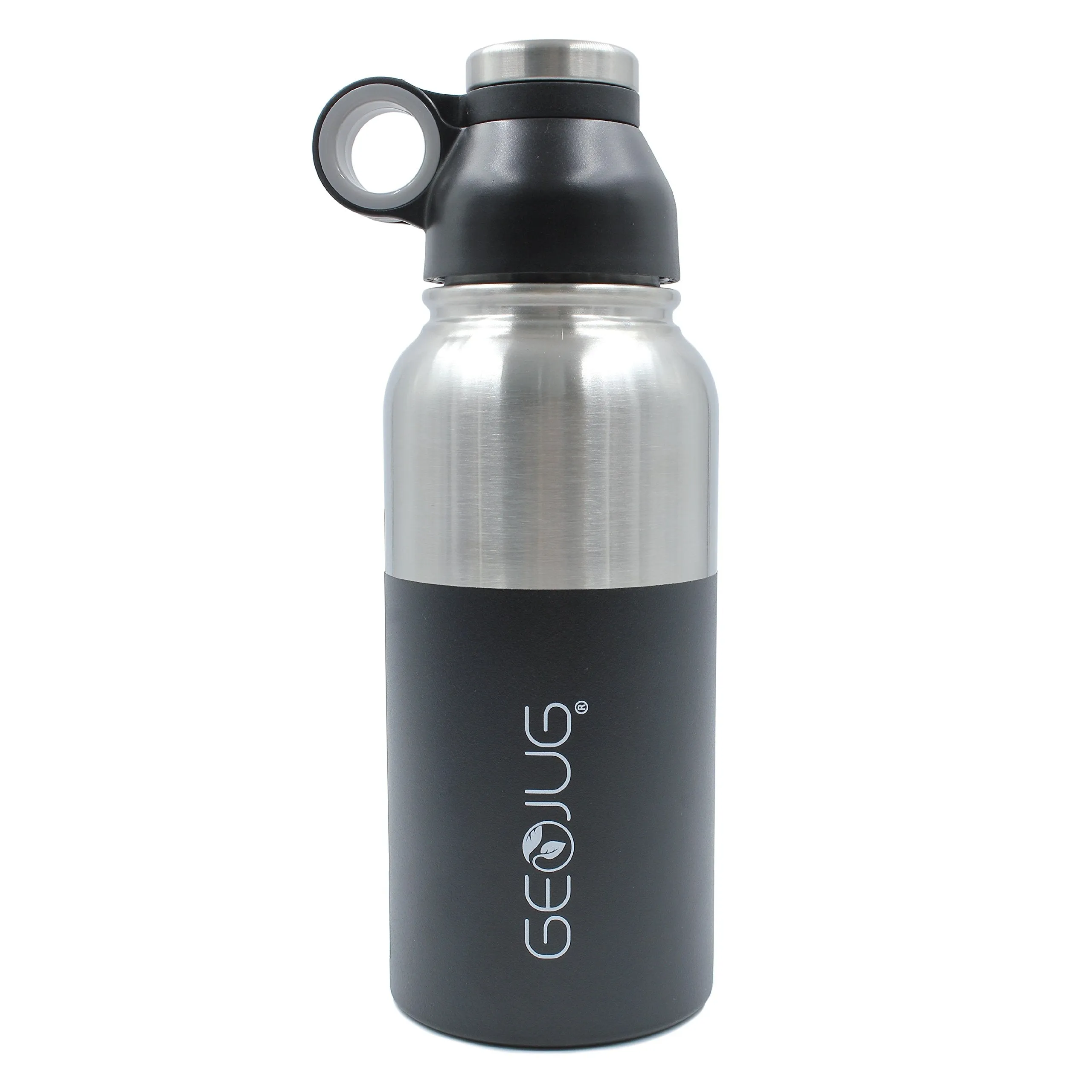 Brentwood GeoJug G-1032BK Water Bottle Stainless Steel Vacuum Insulated,32 oz,Black