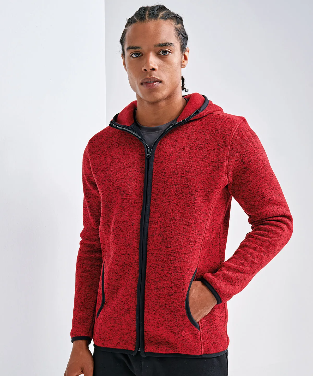 Charcoal/Black Fleck - TriDri® Melange knit fleece jacket