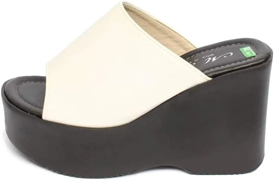 epdavin Women's Simple Comfy Open Toe Platform High Heel Slippers Slides Shoes