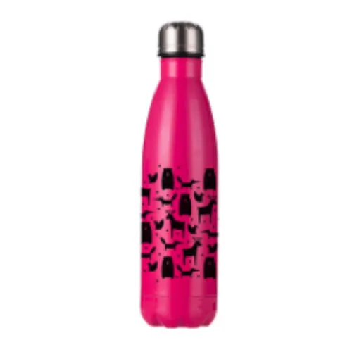 FULL CARTON - 50 x Bowling Double Walled Stainless Steel Water Bottle - COLOURED - 500ml - ROSE RED