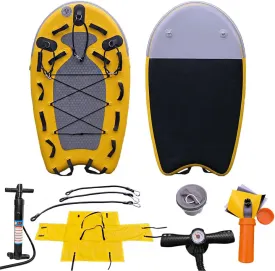 Inflatable Floating Mat Rescue Board Inflatable Water Floating Jet Ski Sled Board for Professional Emergency Rescue by Lifeguards, Surfing(72.83 x 41.33 x 5.90 inches, 1 Set)