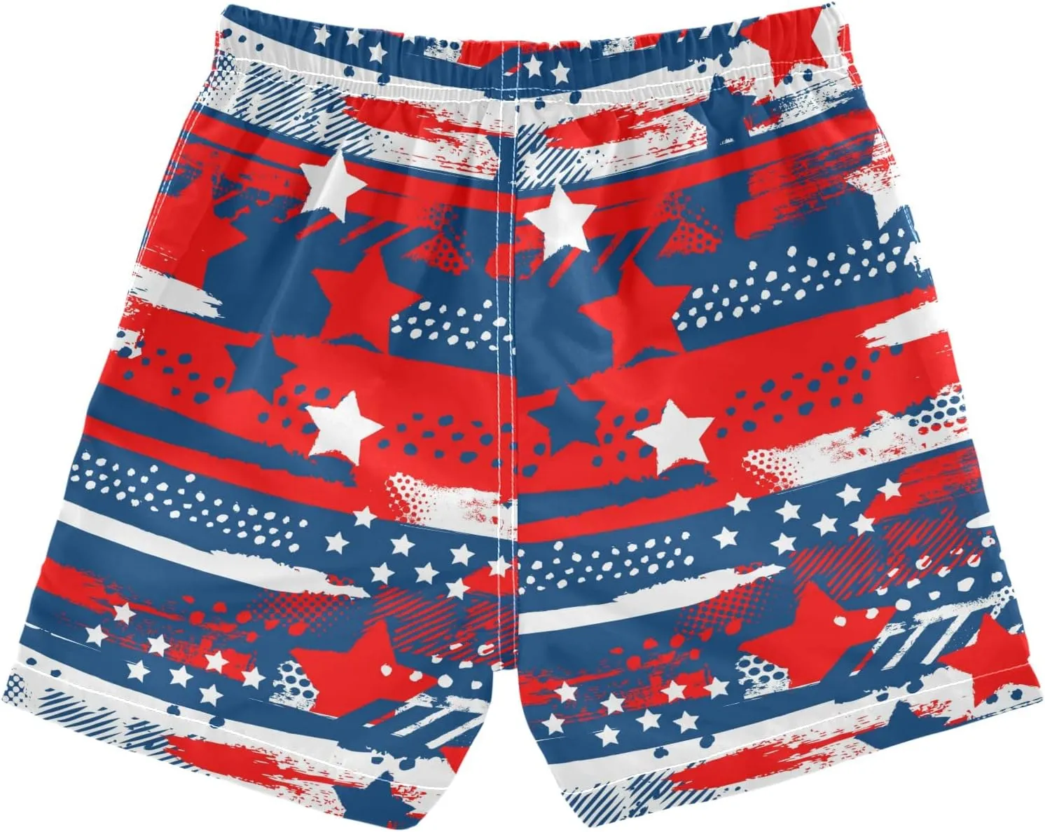 JUNZAN Abstract Independence Day Star Swim Trunks Boys Quick Dry Swim Board Shorts Kids Toddler Teens Beach Vacation 2T