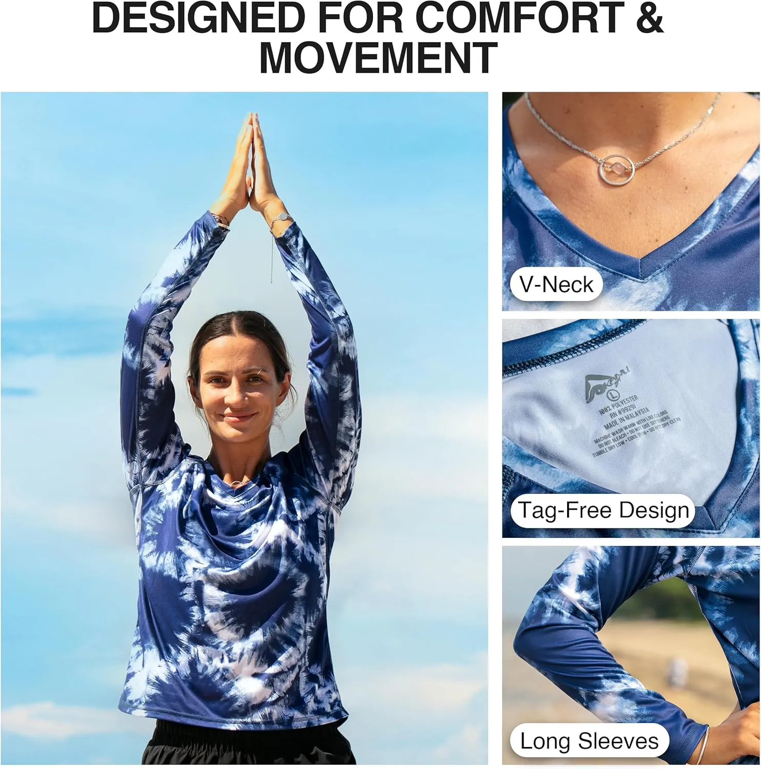 Kanu Surf Women's UPF 50  Long Sleeve Active Swim Tee & Workout Top
