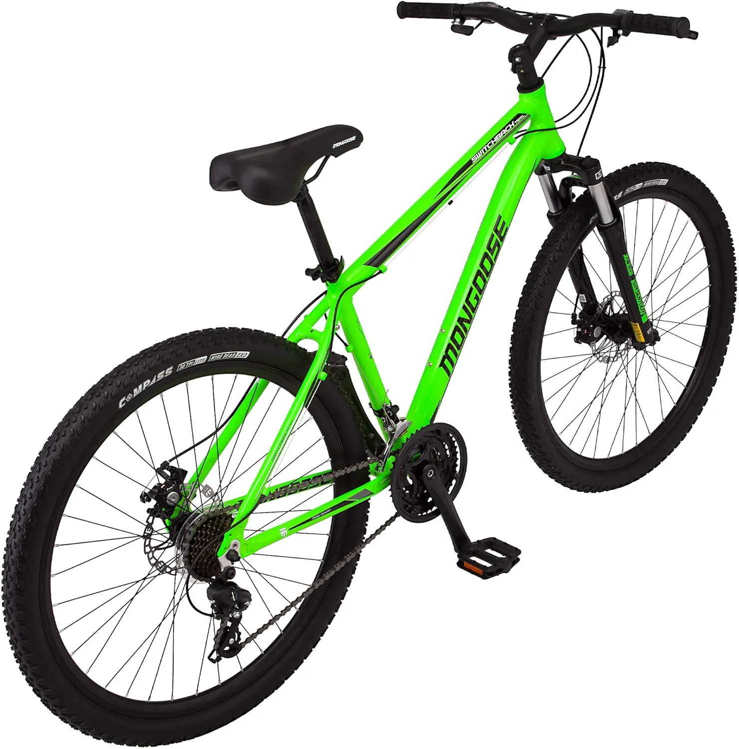 Mongoose Switchback Comp Expert Sport Trail Mountain Bike for Adult Men Women, 16/18/21-Speed Options, 27.5-Inch Wheels, Disc Brakes, Small Medium or Large Aluminum Frames, Hardtail Bicycles
