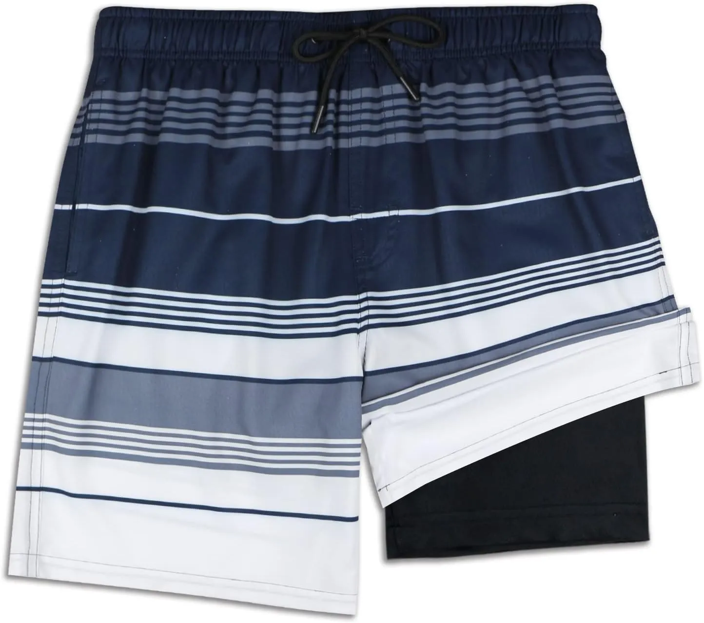 QRANSS Mens Swimming Trunks with Compression Liner 9'' Quick Dry Long Swim Shorts Swimwear Boardshorts with Boxer Brief Liner