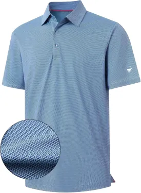 Rouen Mens Golf Shirts Short Sleeve Dry Fit Jacquard Performance Moisture Wicking Casual Pocket Collared Polo Shirts for Men Rouen Mens Golf Shirts Short Sleeve Dry Fit Jacquard Performance Moisture Wicking Casual Pocket Collared Polo Shirts for Men