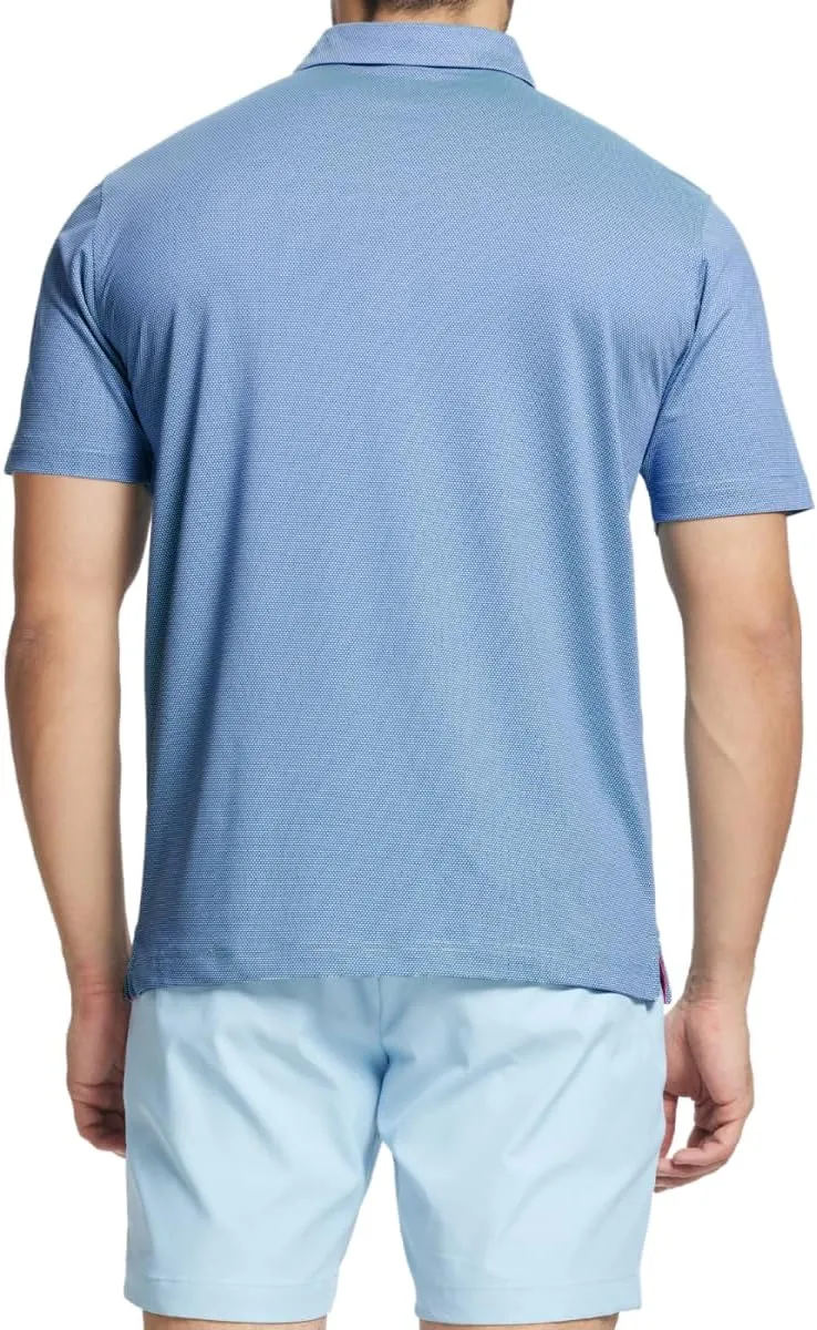 Rouen Mens Golf Shirts Short Sleeve Dry Fit Jacquard Performance Moisture Wicking Casual Pocket Collared Polo Shirts for Men