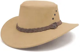 The Alice Mossback Leather Cowboy Hat from Down Under with 3- Strand Braid Hatband