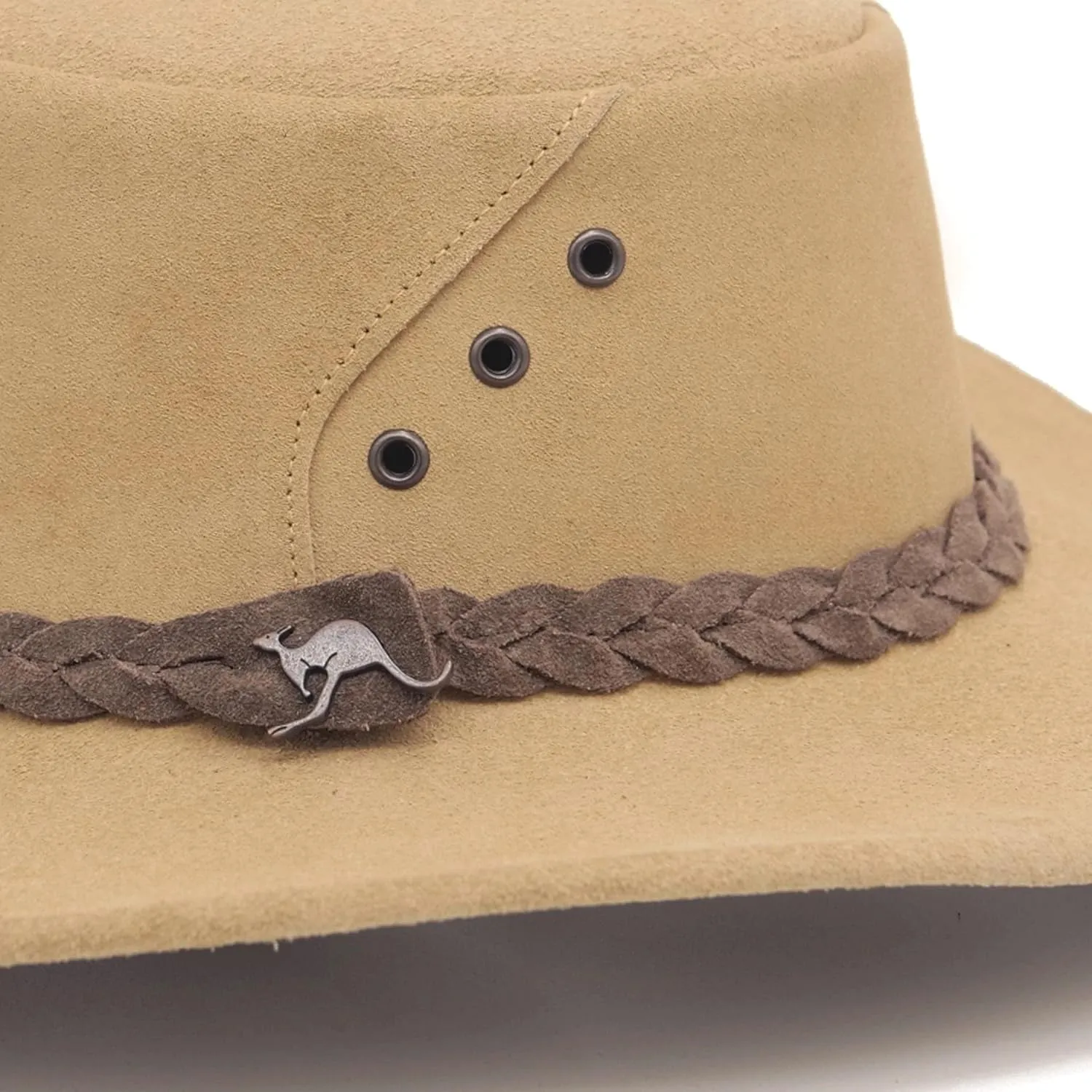 The Alice Mossback Leather Cowboy Hat from Down Under with 3- Strand Braid Hatband
