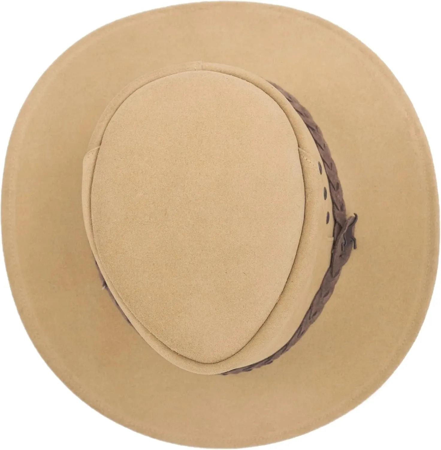 The Alice Mossback Leather Cowboy Hat from Down Under with 3- Strand Braid Hatband