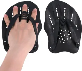 UCEDER 2pcs Swim Hand Paddles for Lap Swimming Training, Adjustable Elastic Straps Swim Gear for Adults & Kids - Improves Speed, Form & Stroke Technique
