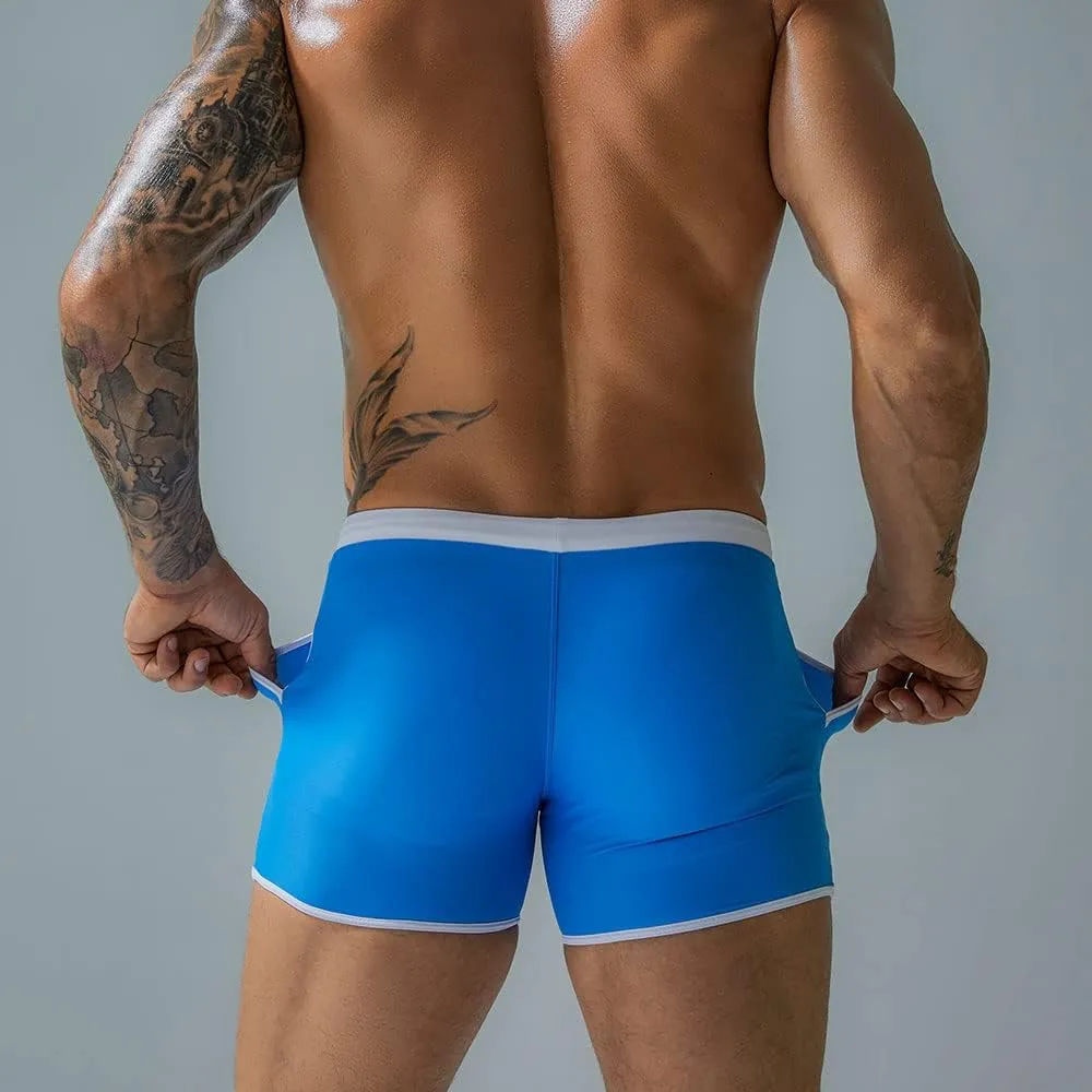 UXH Men's Square Leg Swim Briefs Printed Swimsuit Athletic Swimwear Bathing Suit Swimming Trunks