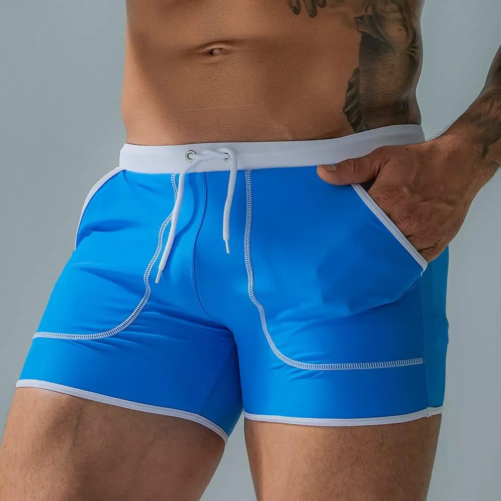UXH Men's Square Leg Swim Briefs Printed Swimsuit Athletic Swimwear Bathing Suit Swimming Trunks