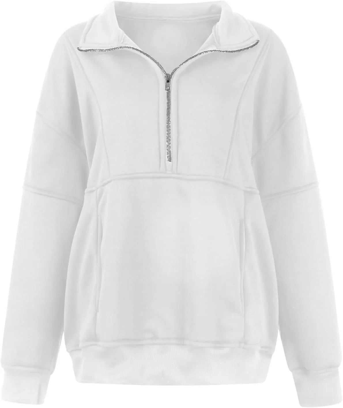 Womens Fleece Pullover Oversized Mock Neck Half Zip Sweatshirt Long Sleeve Fall Casual Comfy Hoodie Preppy Clothes