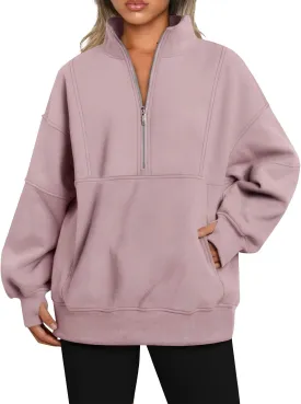 Womens Fleece Pullover Oversized Mock Neck Half Zip Sweatshirt Long Sleeve Fall Casual Comfy Hoodie Preppy Clothes Womens Fleece Pullover Oversized Mock Neck Half Zip Sweatshirt Long Sleeve Fall Casual Comfy Hoodie Preppy Clothes