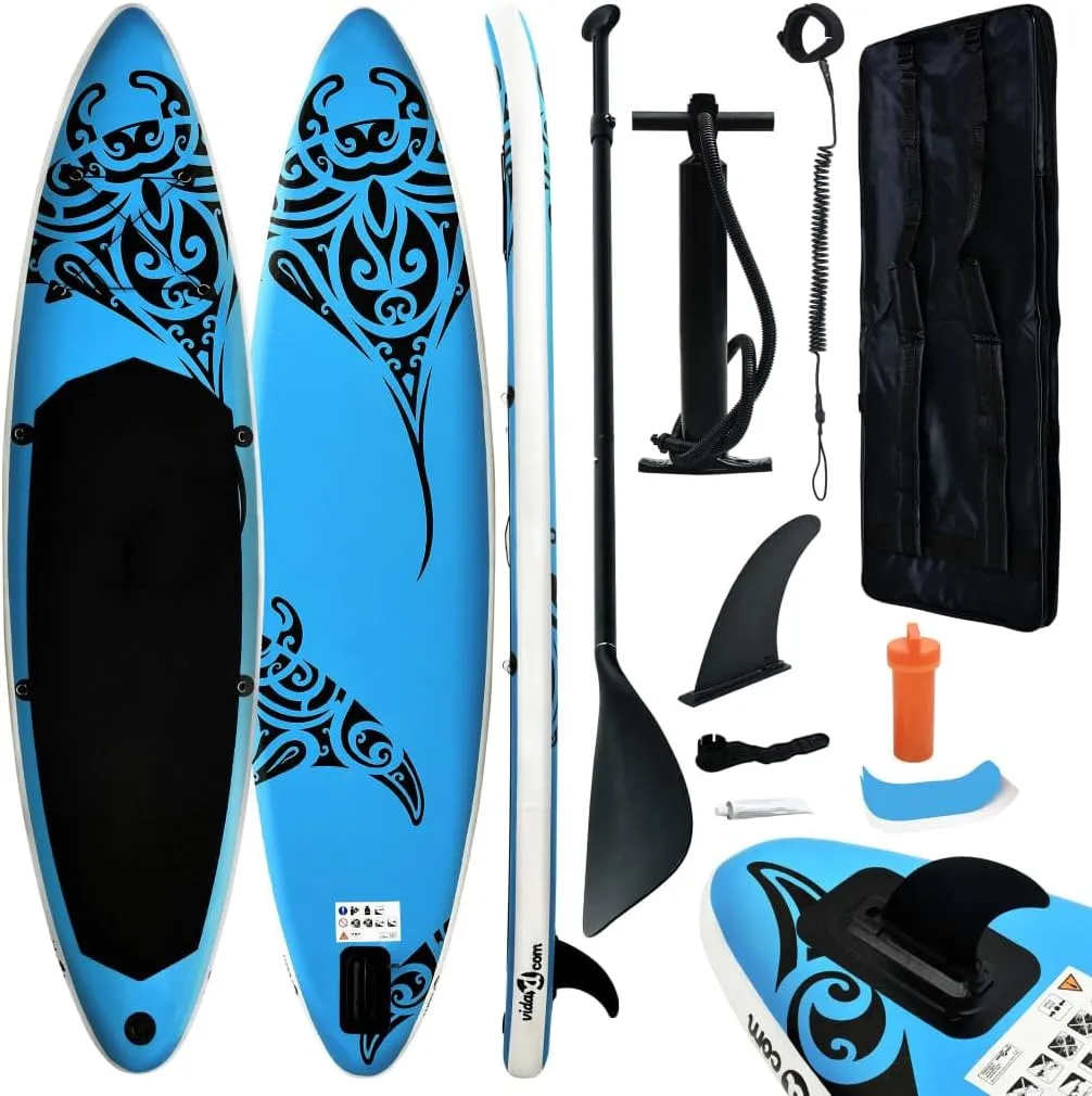YAFF Inflatable Stand Up Paddleboard Set 126"x29.9"x5.9" Blue (25.52lbs)